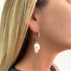 Large Fireball Baroque Pearl Hoop Earrings