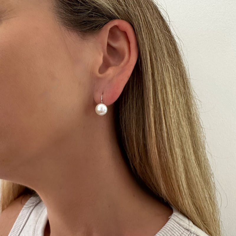 Margot | Classic Pearl Drop Arch Earrings | Silver