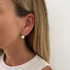 Margot | Classic Pearl Drop Arch Earrings | Silver