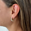 Stevie | Chunky Midi Bold Pearl Hoops | Gold or Silver