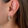 Stevie | Chunky Midi Bold Pearl Hoops | Gold or Silver