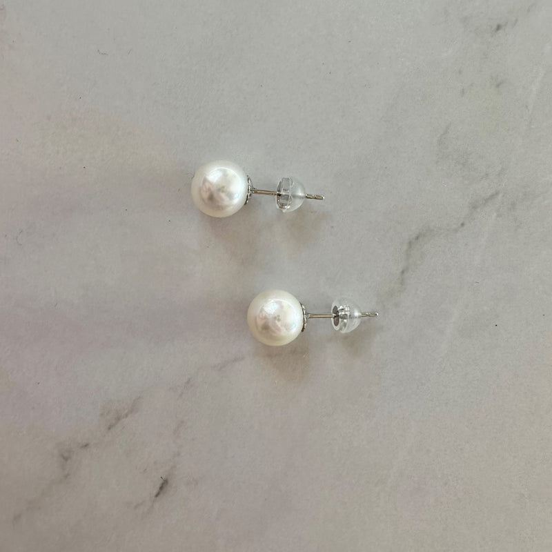 White Akoya Pearl Stud Earrings